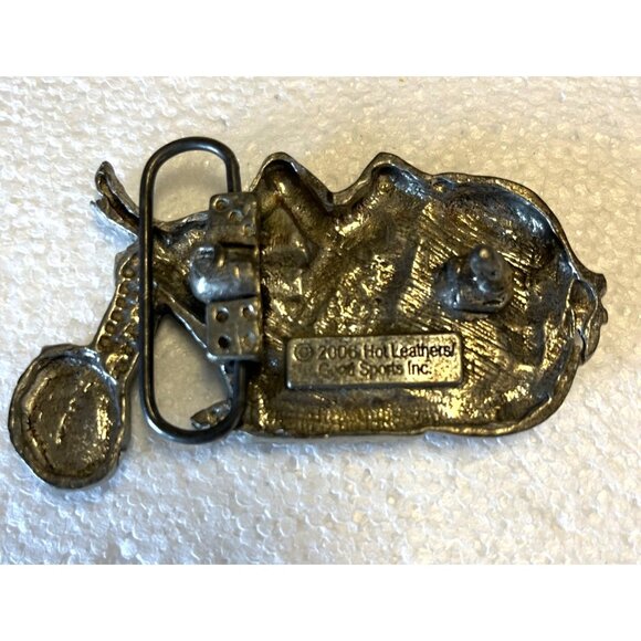 Vintage 2006 Hot Leathers Motorcycle Belt Buckle With Woman Design - Picture 2 of 6